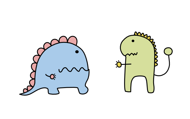 Beautiful illustration of two dino friends!